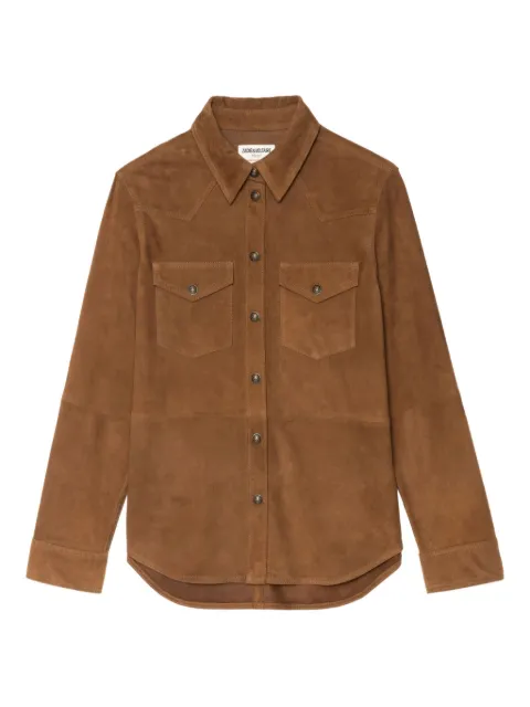 Zadig&Voltaire suede button-down shirt Brown RWSH01033