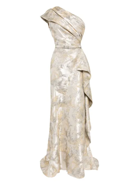 Saiid Kobeisy one -shoulder brocade dress Gold RTWSS2525