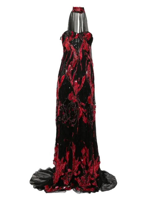 Saiid Kobeisy embroidered maxi dress Red RTWSS2556