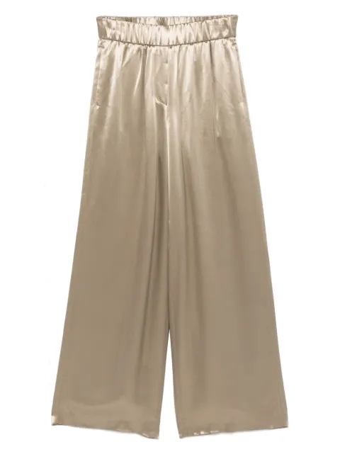 Peserico wide-leg satin trousers Green A0412401514