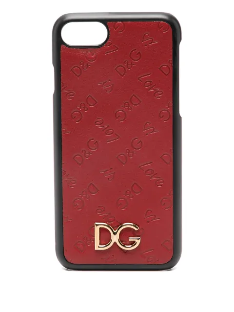 Dolce & Gabbana iPhone 7 embossed logo-plaque phone case Red BI2235AS209