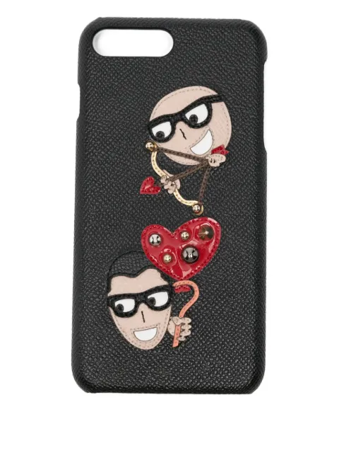 Dolce & Gabbana embossed-heart iPhone case Black BI2238AU791