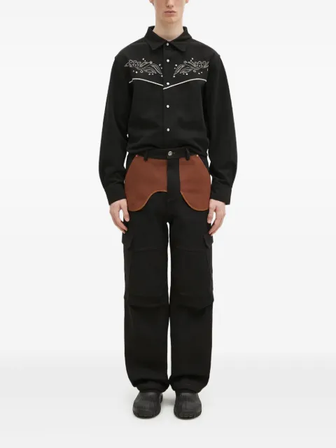 Andersson Bell embroidered yoke shirt Black ATB1236M