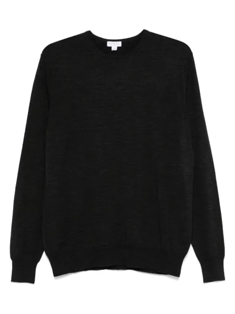 Sunspel fine-knit merino jumper Grey MJUM8058