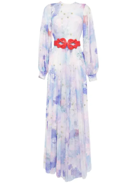 Saiid Kobeisy floral printed long dress Purple RTWSS2520