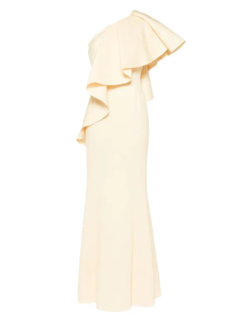 Saiid Kobeisy ruffled scuba dress Yellow RTWSS2507