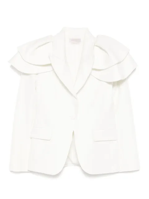 Saiid Kobeisy Ruffled tailored blazer White RTWSS25JK23