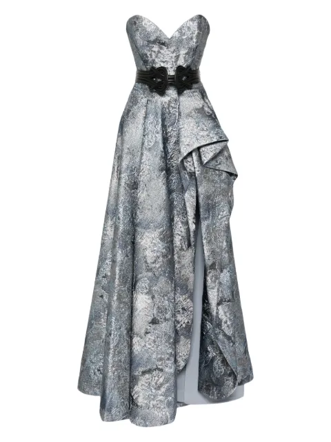 Saiid Kobeisy Brocade long dress Blue RTWSS2529