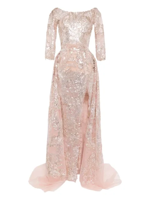 Saiid Kobeisy embroidered maxi dress Pink RTWSS2542