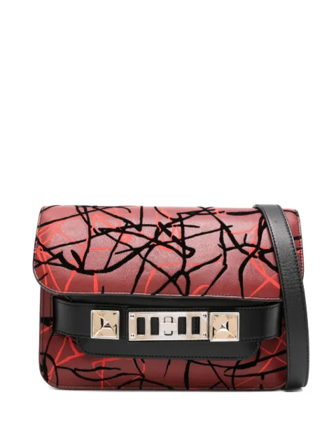 Proenza Schouler scribble-print clasp shoulder bag Red H00007L033A