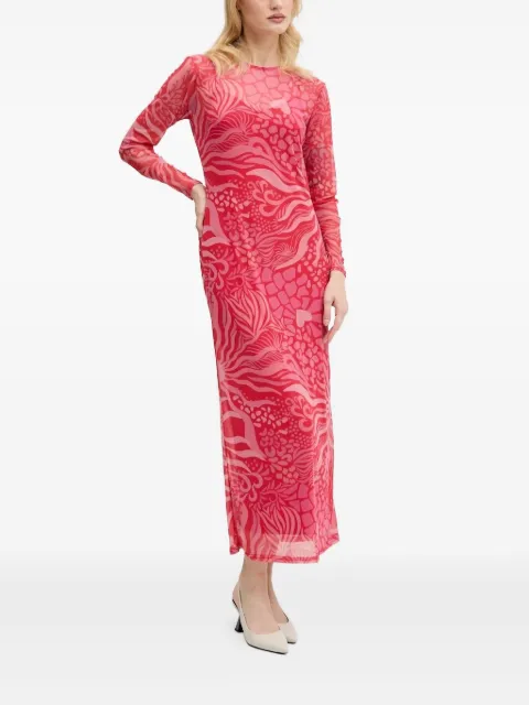 NEVER FULLY DRESSED abstract-print mesh dress Pink NFDDR1912