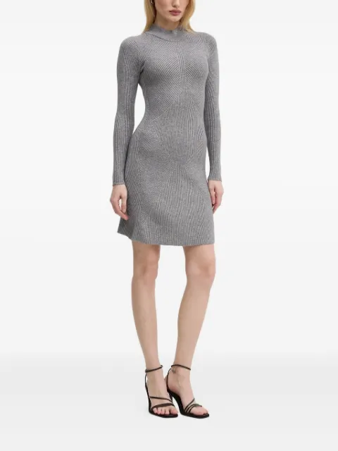 NEVER FULLY DRESSED ribbed midi dress Grey NFDKN602