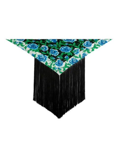 Kenzo floral-print fringed top Black FF52EW620PEE