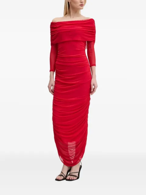NEVER FULLY DRESSED off-shoulder maxi dress Red NFDDR1739