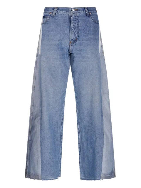 E.L.V DENIM Maya panelled frayed jeans Blue 100920104