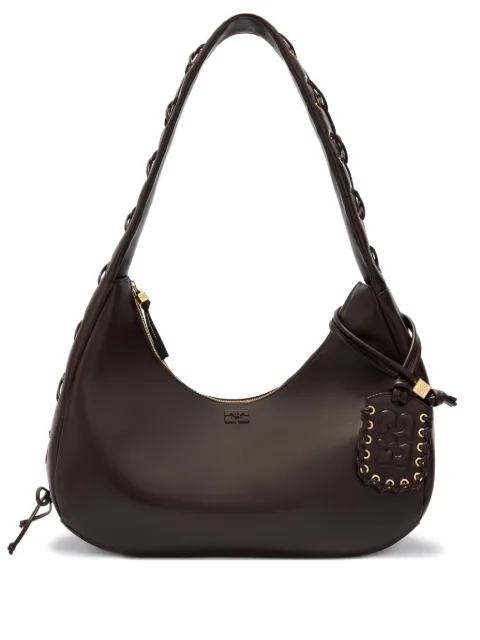 GANNI brown medium laces shoulder bag Brown A7319