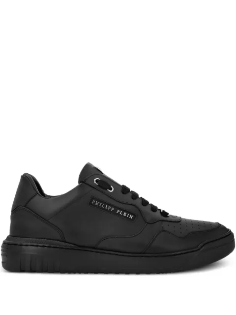 Philipp Plein logo-lettering leather sneakers Black LADSMSC4052PLE075N