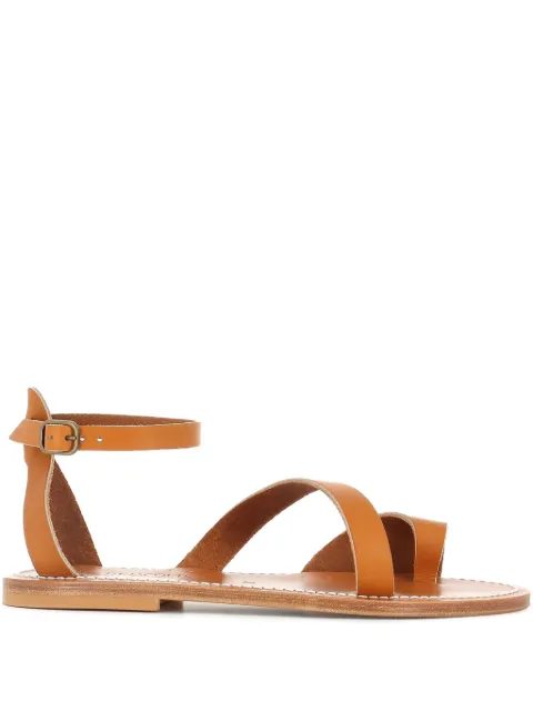 K. Jacques ankle-strap flat sandals Brown ANAELLEFMIEL