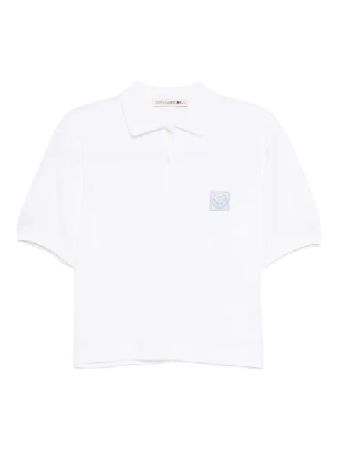 Joshua Sanders piquet smiley polo shirt White JS35A15169WHITE