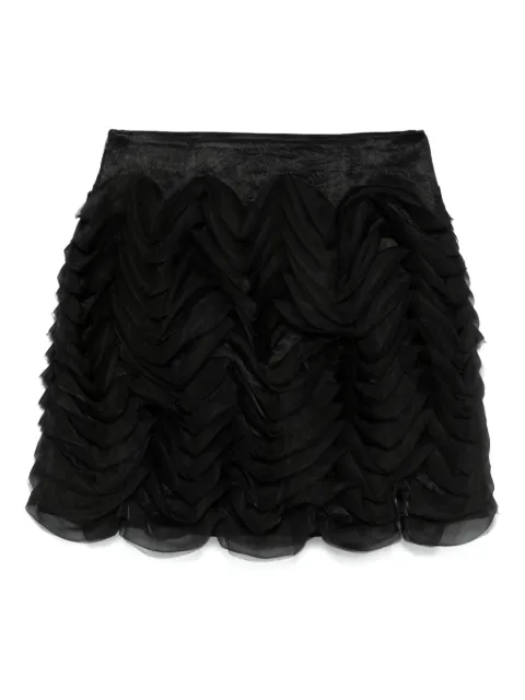 HUI MILANO ruffled mini skirt Black HV21GD3157
