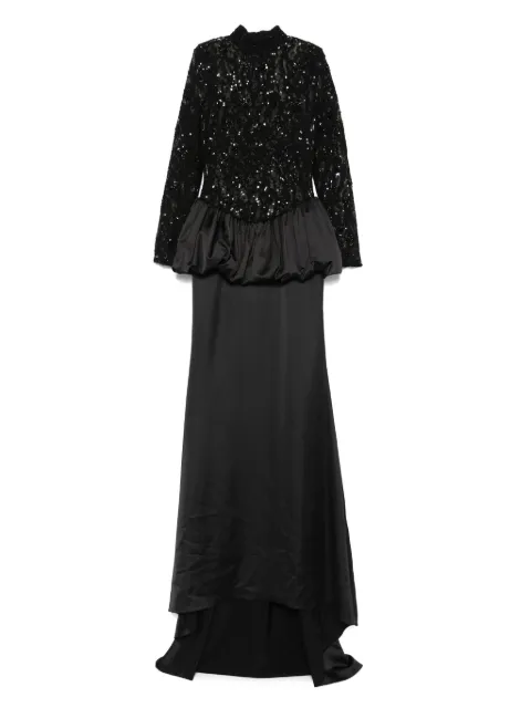 NISSA sequin-embellished lace gown Black RRS15981