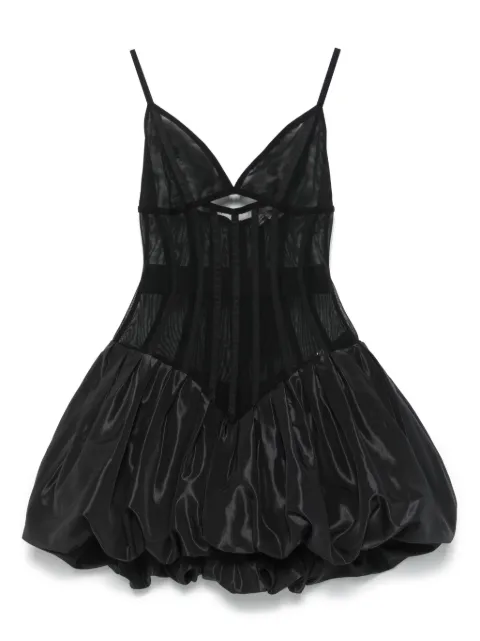 NISSA waist-corset taffeta mini dress Black RRS15980BLACK