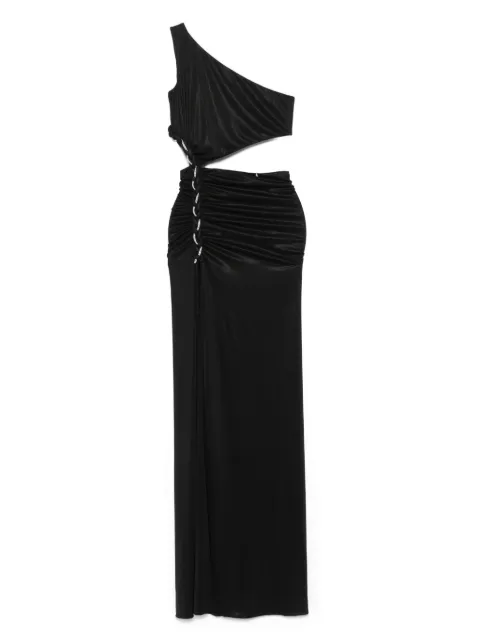 NISSA open-back ruched maxi dress Black RRS15989