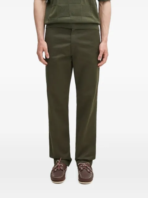 Carhartt WIP logo-patch flat-front trousers Green I034233