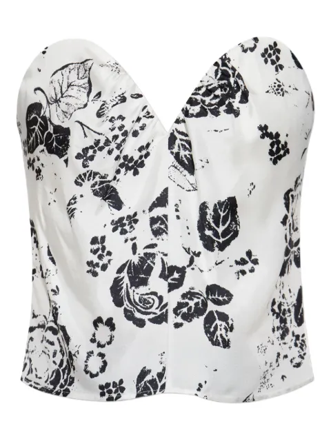 Max Mara floral-print bustier top White 2521166011600