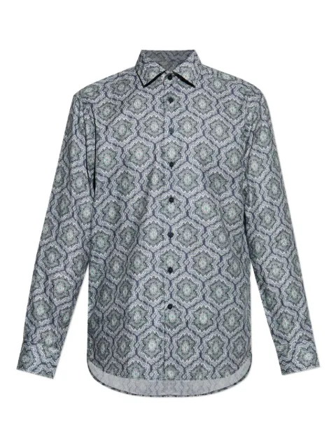ETRO geometric-print long-sleeve shirt Blue MRIB000199SA5L7