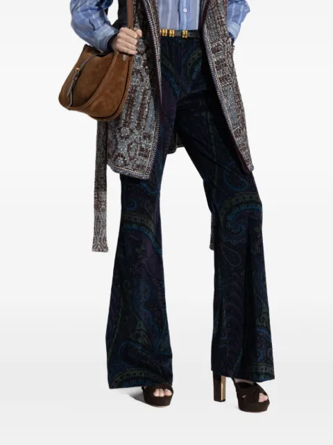 ETRO paisley-print flared trousers Blue WREA003399SAEE3