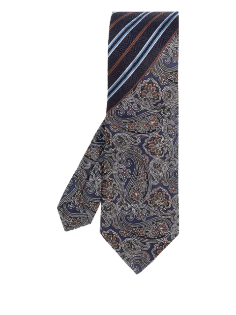 ETRO patchwork silk tie Blue MASA0005AQ233