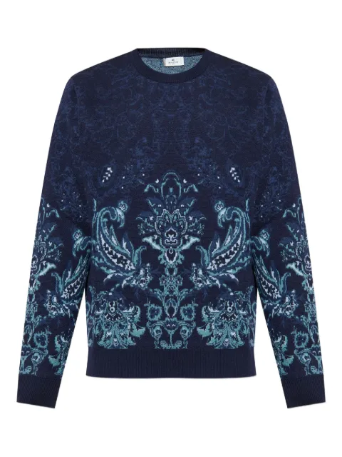 ETRO floral-jacquard sweater Blue MRKF0096AQ177