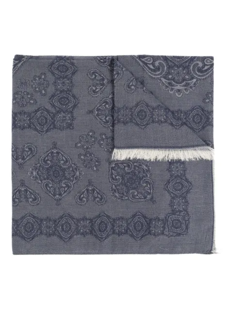 ETRO paisley-print fringed scarf Blue WATA0010AQ217