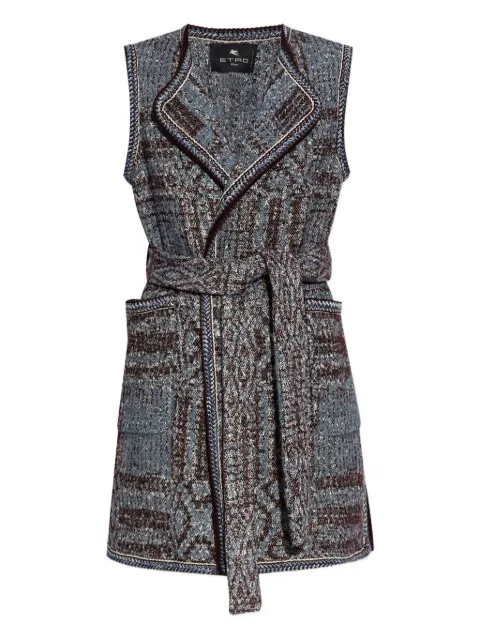 ETRO patterned-jacquard gilet Blue WRDA001899TJB36