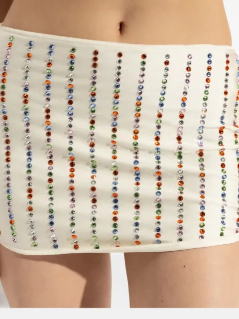 Oséree crystal-embellished mini skirt White GGF257