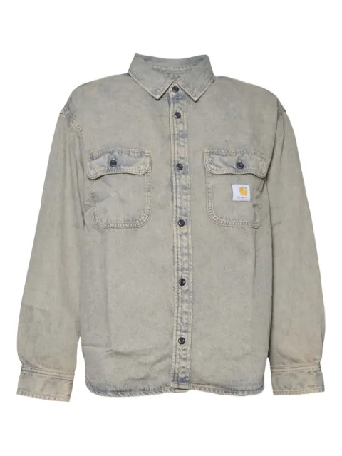 Carhartt WIP logo-patch denim shirt Blue I035821