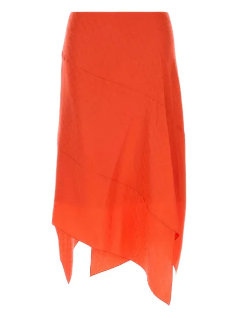 FENDI asymmetric silk midi skirt Red FQ7657AUQG