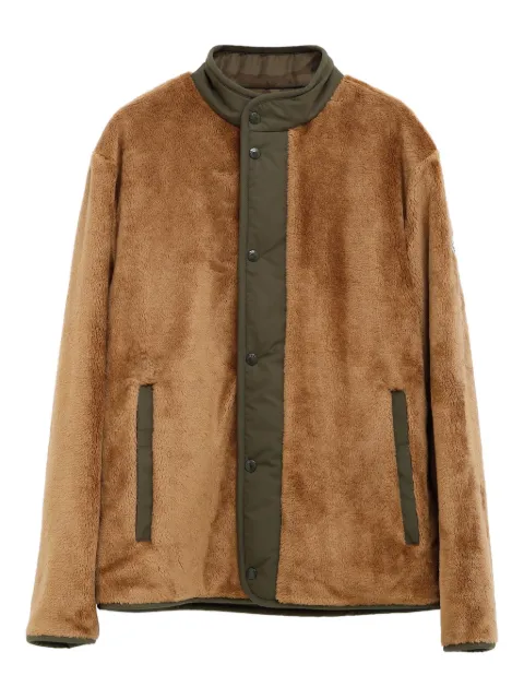 Moncler Rentignat snap-button fleece jacket Brown K20911A0009389B0L