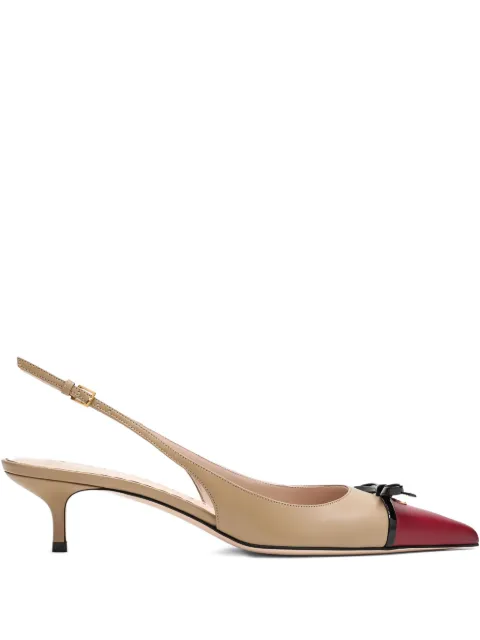Valentino Garavani 60mm slingback bow pumps Neutrals WS0LL3YEA