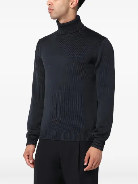Roberto Collina turtleneck ribbed sweater Blue 253M02003