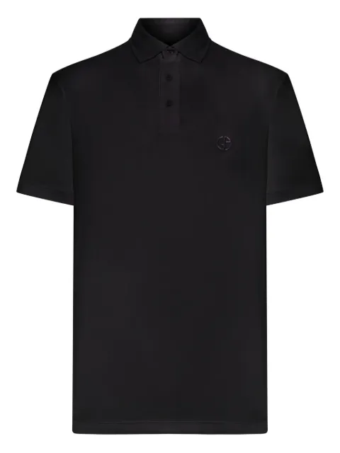 Giorgio Armani logo-embroidered polo shirt Black 8NSF71SJTKZ