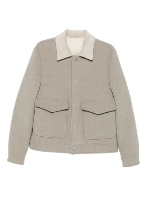 Eleventy corduroy-collar wool jacket Grey L75GBTL31TES0H229