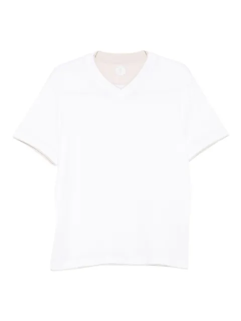 Eleventy V-neck cotton T-shirt White L75TSHK01TES0L301