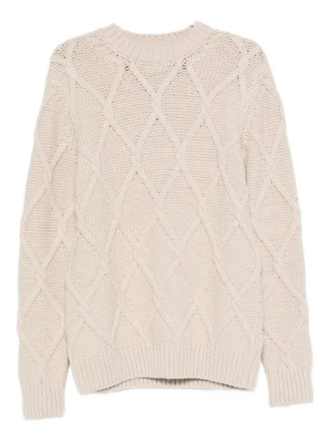 Eleventy cable-knit crew-neck sweater Neutrals L76MAGL46MAG0L004