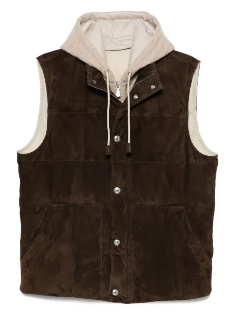 Eleventy suede quilted gilet Brown L75GILL05PEL0L032