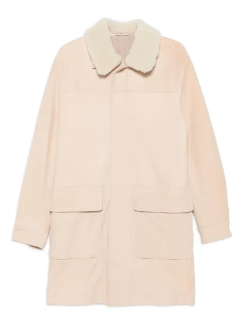 Eleventy leather shearling-collar parka Neutrals L75SPOL02PEL0L033