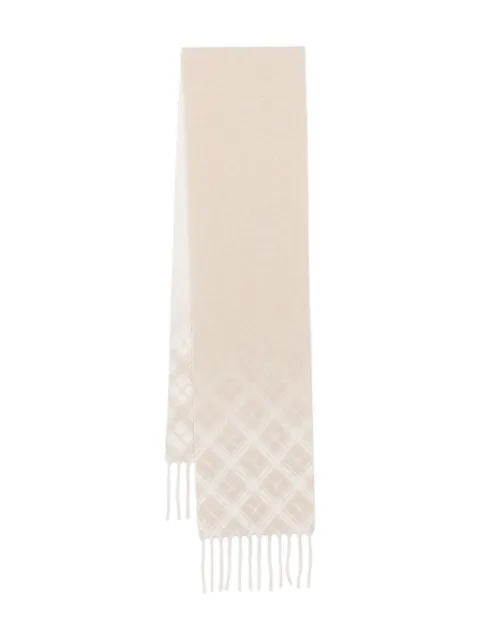 Eleventy chequered fringed scarf Neutrals L77SCIL12TES0L172