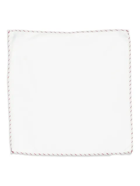 Eleventy cotton contrast-trim pocket square White L77POCA01TES0L071