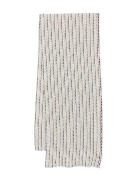 Eleventy striped frayed-edge scarf Neutrals L77SCIL07TES0L048